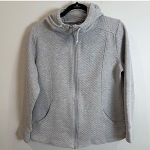 RBX Quilted Full Zip Hoodie Gray Long Sleeve Athletic Casual Women's LG